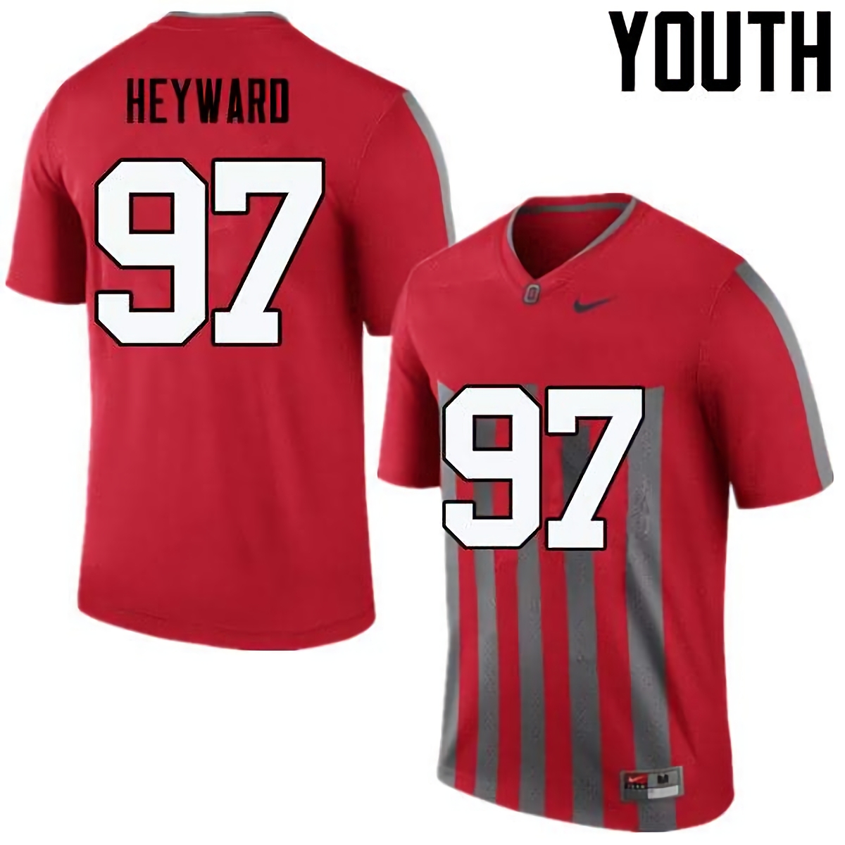 Cameron Heyward Ohio State Buckeyes Youth NCAA #97 Nike Throwback Red College Stitched Football Jersey AAE0756VH